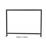 2m x 1.5m - Black Square Tube Cafe Wind Barrier Frame